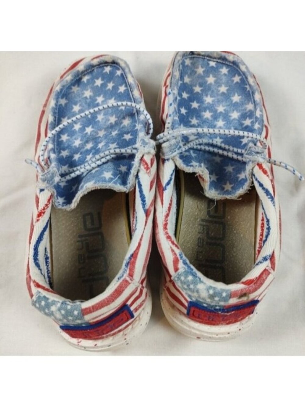 Hey Dude Wally Youth Stars n Stripes Shoes K12 - Picture 7 of 9